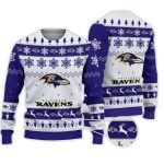 2025 Ravens Football Reindeer Christmas Ugly Sweater
