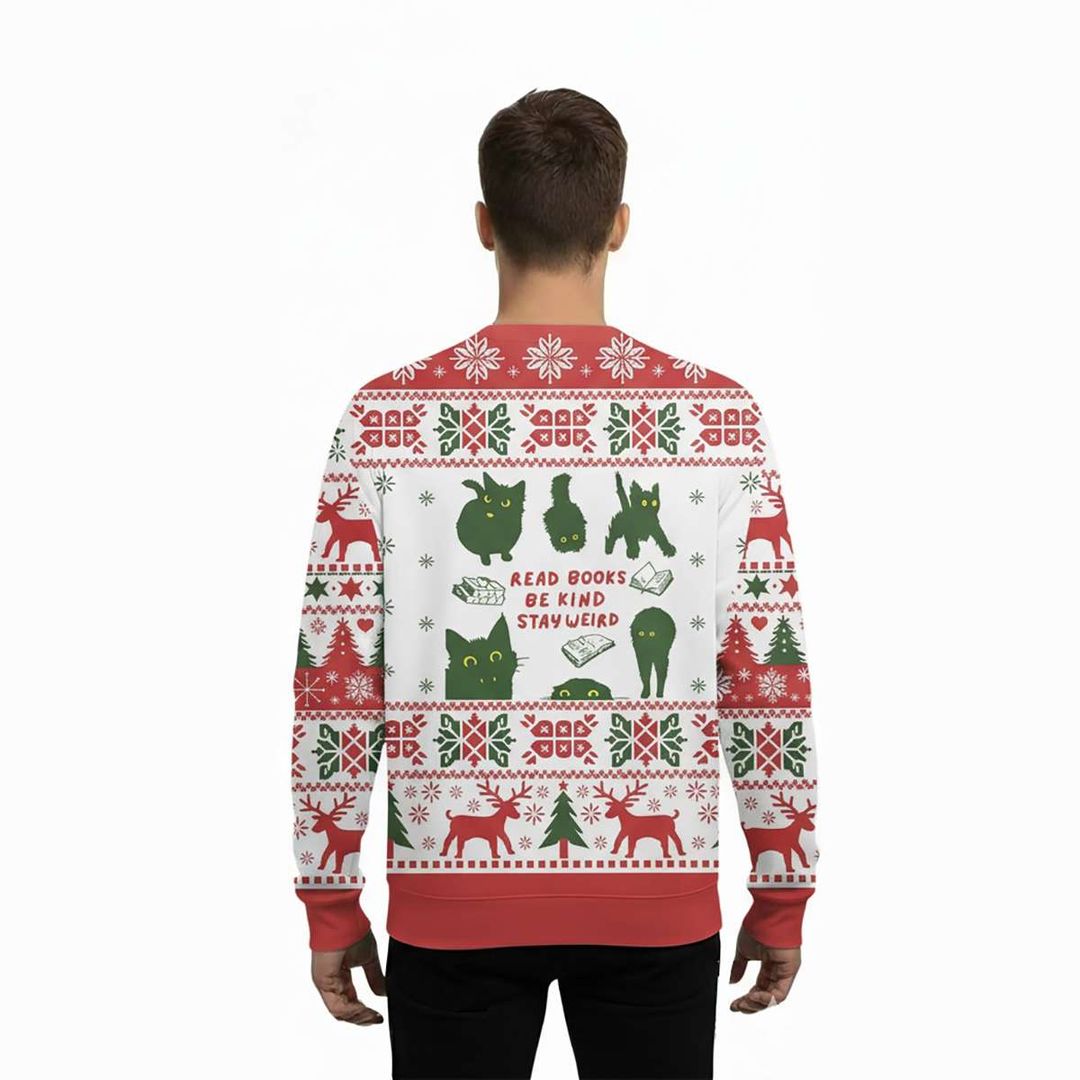 2025 Read Books Be Kind Stay Weird Ugly Christmas Sweater 2025 Read Books Be Kind Stay Weird Ugly Christmas Sweater