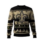 2025 Saints Reindeer Christmas Tree Pattern Ugly Sweater