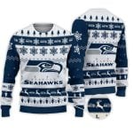 2025 Seahawks Football Reindeer Christmas Ugly Sweater