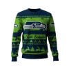 2025 Seahawks Reindeer Christmas Tree Pattern Ugly Sweater