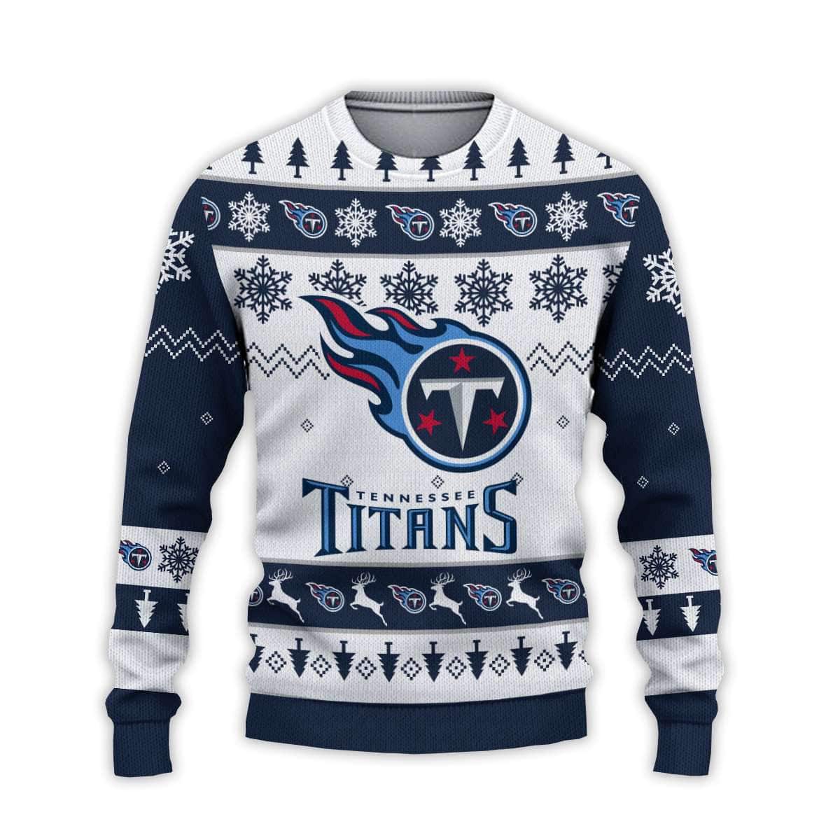2025 Titans Football Reindeer Christmas Ugly Sweater 2025 Titans Football Reindeer Christmas Ugly Sweater