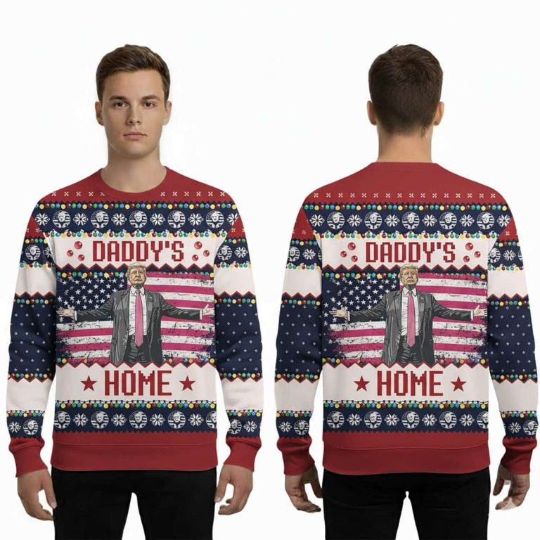 2025 Trump Daddy's Home Ugly Christmas Sweater