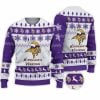2025 Vikings Football Reindeer Christmas Ugly Sweater