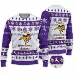 2025 Vikings Football Reindeer Christmas Ugly Sweater
