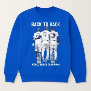 Mookie Betts Shohei Ohtani Yoshinobu Yamamoto Back To Back World Series Champions Shirt 2