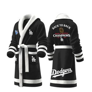 Dodgers Back To Back World Series Champions 2025 Fleece Bathrobe1