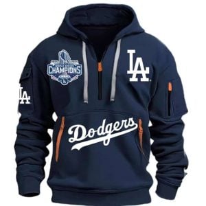 Dodgers World Series 2025 Champions Half Zip Hoodie2