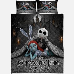 Personalized Jack Sally Nightmare My Favorite Things To Do Is You Quilt Set 1 Personalized Jack Sally Nightmare My Favorite Things To Do Is You Quilt Set1