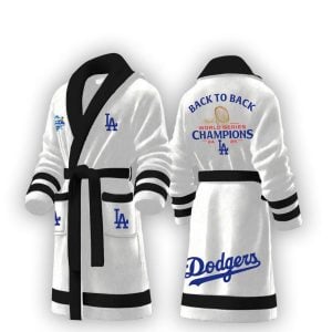 Dodgers Back To Back World Series Champions 2025 Fleece Bathrobe2