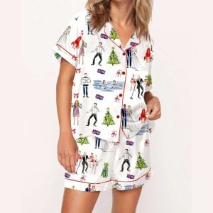 Love Actually Christmas Silky Satin Pajama Set