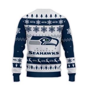 2025 Seahawks Football Reindeer Christmas Ugly Sweater2