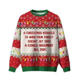 2025 Christmas Miracle Ugly Christmas Sweater