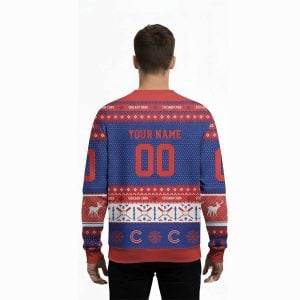 Personalized Cubs Baseball 2025 Ugly Christmas Sweater2