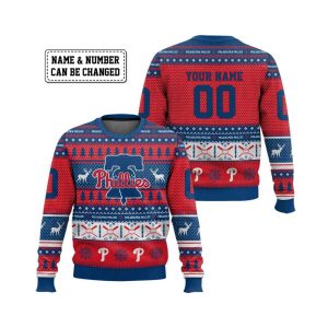 2025 Personalized Phillies Ugly Christmas Sweater