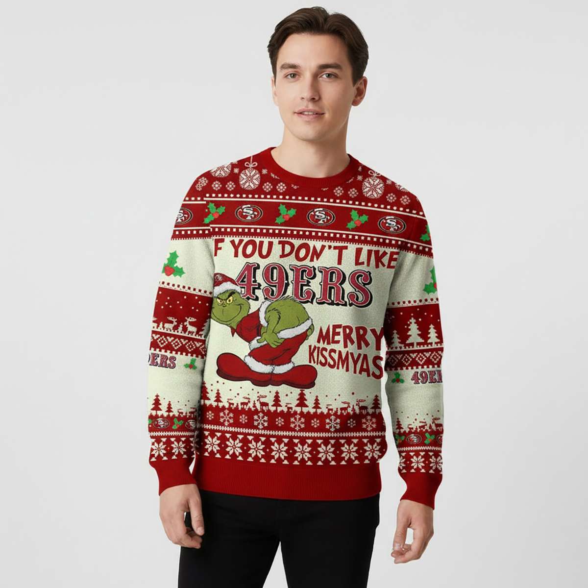 49ers Grnch Merry Kissmyass Ugly Sweater 49ers Grnch Merry Kissmyass Ugly Sweater
