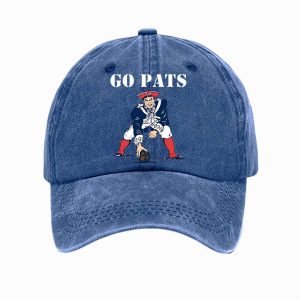 NE Patriots Go Pats Football Print Hat 2 NE Patriots Go Pats Football Print Hat2