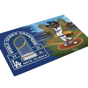 Dodgers Dog Mascot World Series Champions Back To Back 2025 Doormat