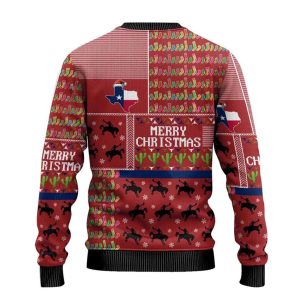 Texas Map Merry Christmas Ugly Christmas Sweater Xmas Holiday Patterns2