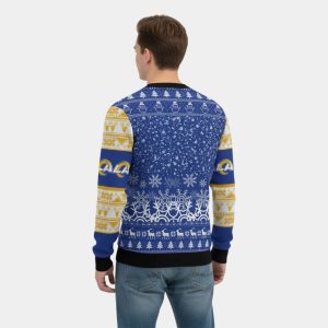 Rams Funny Santa Holiday Ugly Christmas Sweater2