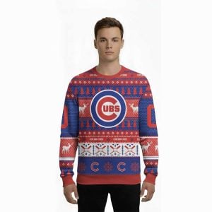 Personalized Cubs Baseball 2025 Ugly Christmas Sweater1