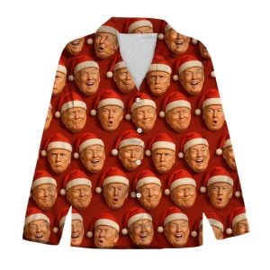 Trump Santa Face Funny Pajamas1