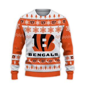 2025 Bengals Football Reindeer Christmas Ugly Sweater1