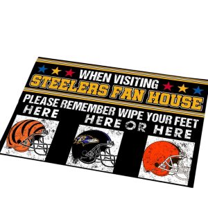 When I Visit Steelers Fan House Please Remember Wipe Your Feet Here Doormat1