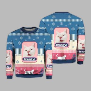 Benadryl Cat Christmas Ugly Sweater 2