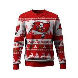 2025 Buccaneers Reindeer Christmas Tree Pattern Ugly Sweater