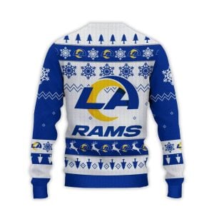 2025 Rams Football Reindeer Christmas Ugly Sweater2