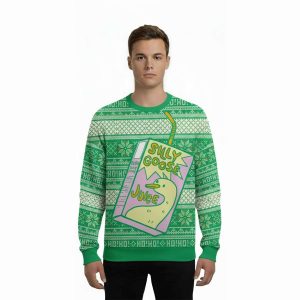 Silly Goose Juice Party Green Ugly Christmas Sweater1