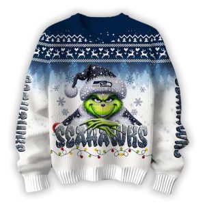 2025 Seahawks x The Grnch Christmas Edition Ugly Sweater