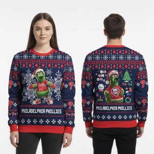 Phillies Phanatic Ho Ho Ho Ugly Christmas Sweater 2
