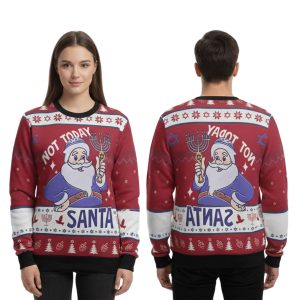 Santa Not Today Hanukkah Christmas Ugly Sweater1