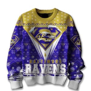 Ravens Merry Super Christmas Ugly Sweater