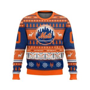 2025 Personalized Mets Ugly Christmas Sweater1