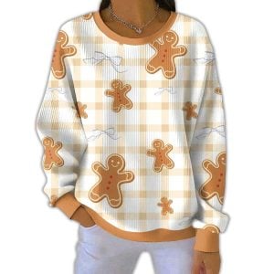 Gingerbread Cookies Coquette Christmas Pit Striped Sweatshirt