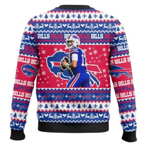 Bills Josh Allen 17 Ugly Christmas Sweater2