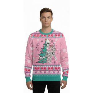 Sorta Merry Sorta Scary Christmas Fuzzy Ugly Christmas Sweater1
