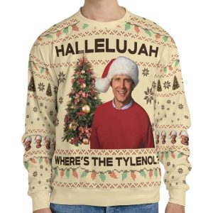 Hallelujah Tylenol National Lampoons Christmas Vacation Ugly Sweater2
