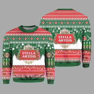 Stella Artois United Kingdom Beer Ugly Christmas Sweater 1 Stella Artois United Kingdom Beer Ugly Christmas Sweater 2