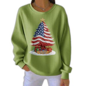 Retro Patriotic Christmas US 250 Years 1776-2026 Print Sweatshirt 5 Retro Patriotic Christmas US 250 Years 1776 2026 Print Sweatshirt5