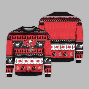 2025 Christmas Buccaneers Reindeer Football Ugly Sweater 2