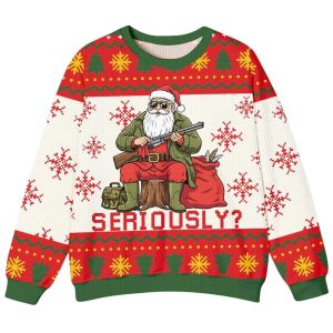 Seriously Santa Hunting Christmas Ugly Sweater