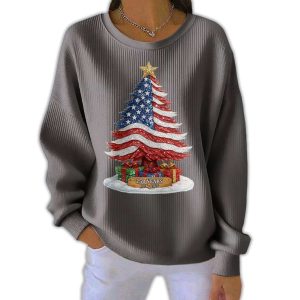 Retro Patriotic Christmas US 250 Years 1776-2026 Print Sweatshirt 3 Retro Patriotic Christmas US 250 Years 1776 2026 Print Sweatshirt3