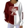 Aggies Football Print Pit Striped Sweatshirt
