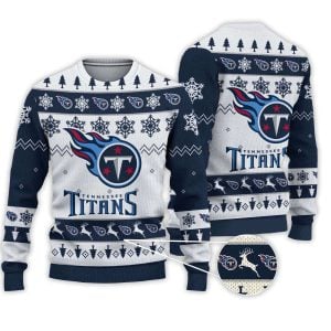 2025 Titans Football Reindeer Christmas Ugly Sweater