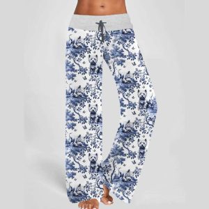 West Highland White Terrier Contrast Wide Leg Pants 1 West Highland White Terrier Contrast Wide Leg Pants1