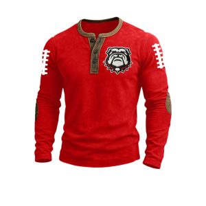 Bulldogs Football Football Print Henley Top2